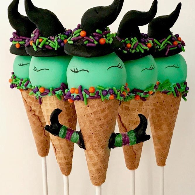 Witchy Cake Pops Idea #witchyhat #cakepops