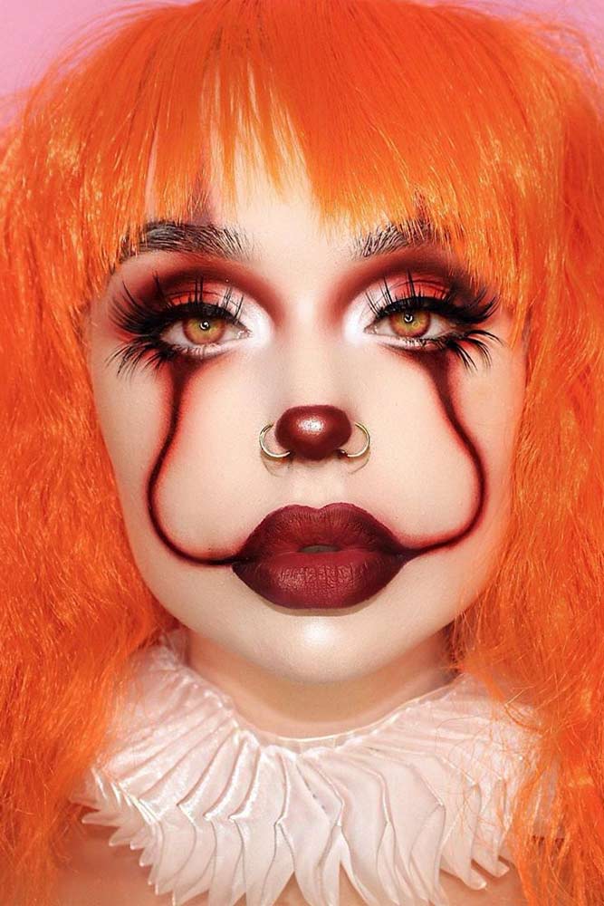 easy girl clown face paint