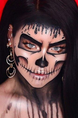 Black Skeleton Makeup Idea #glitterdrops #skeletonmakeup