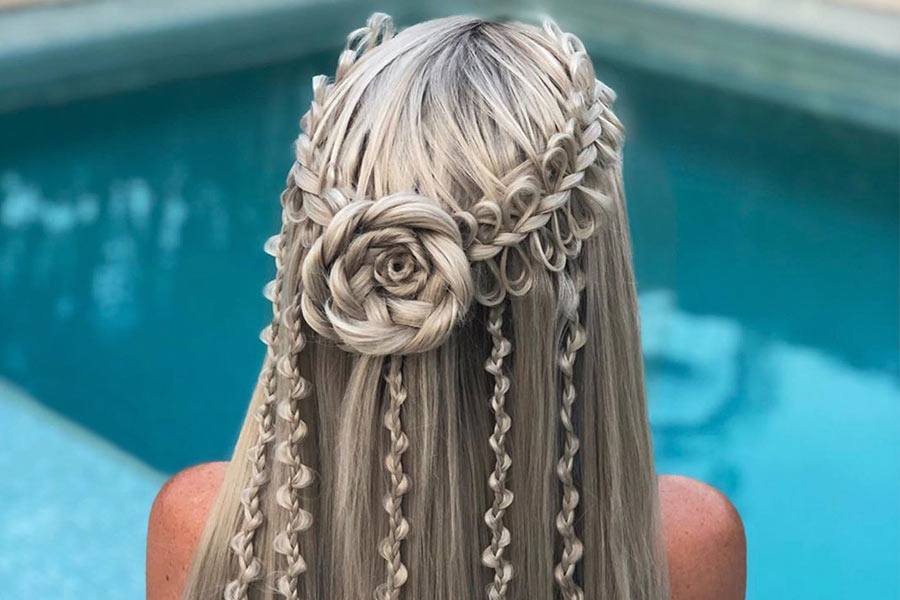 Pretty Rose Hairstyles For Long Hair - Ideas From Daily To Special Occasion