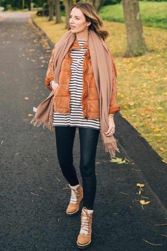 Striped Top With Black Leggings #comfyoutfit