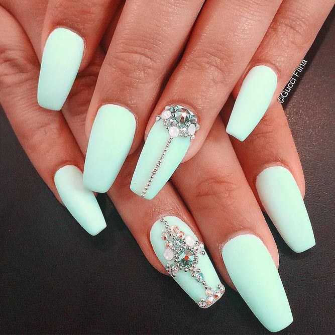 Beautiful Mint Nail Design