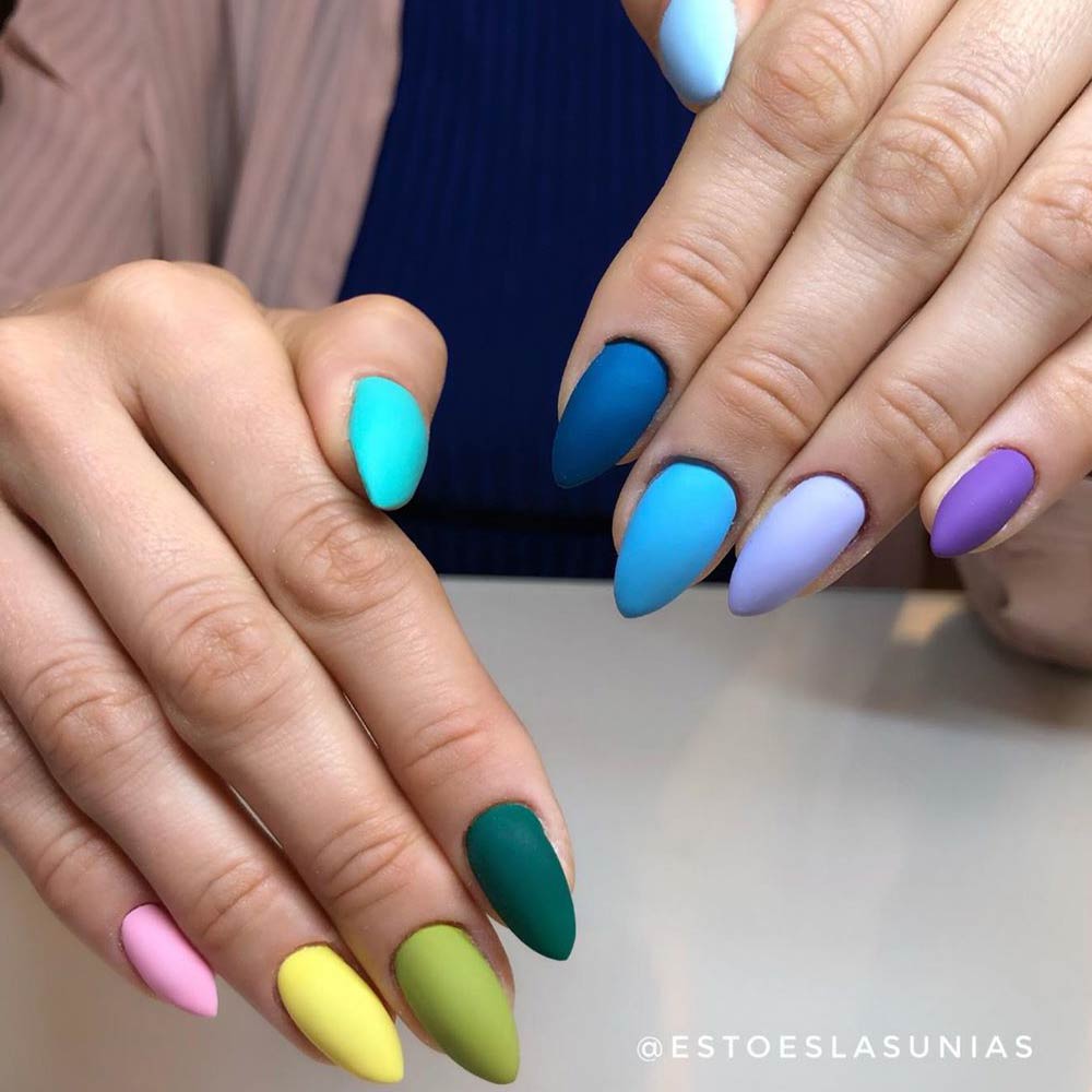 Colorful Nail Art Design #colorfulnails #nailart