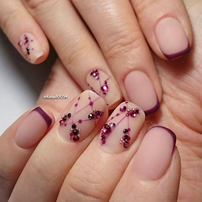 Burgundy Gel French Manicure