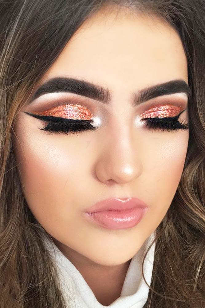 Glitter Rose Gold Makeup Ideas picture 5