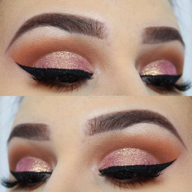 Rose Gold Cut Crease Idea #cutcrease