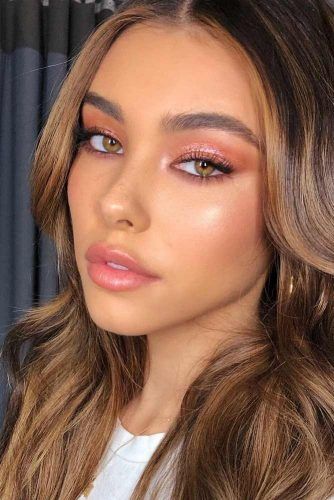 Glitter Eyes Makeup Ideas With Soft Lips