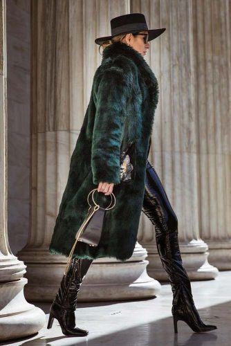 Faux Fur Winter Coat Outfit #fauxfur