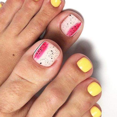 Fruit Matte Toe Nails Art #mattenails