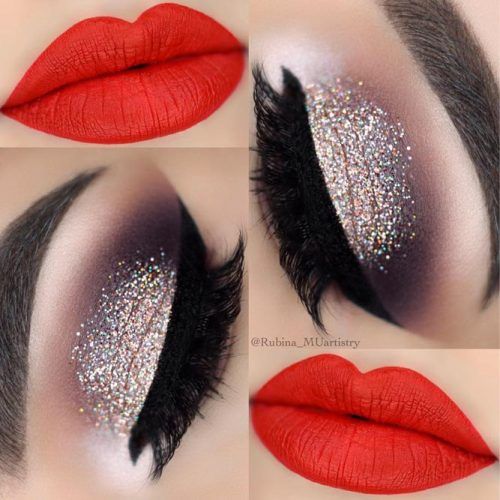 48 Amazing Glitter Christmas Makeup Ideas