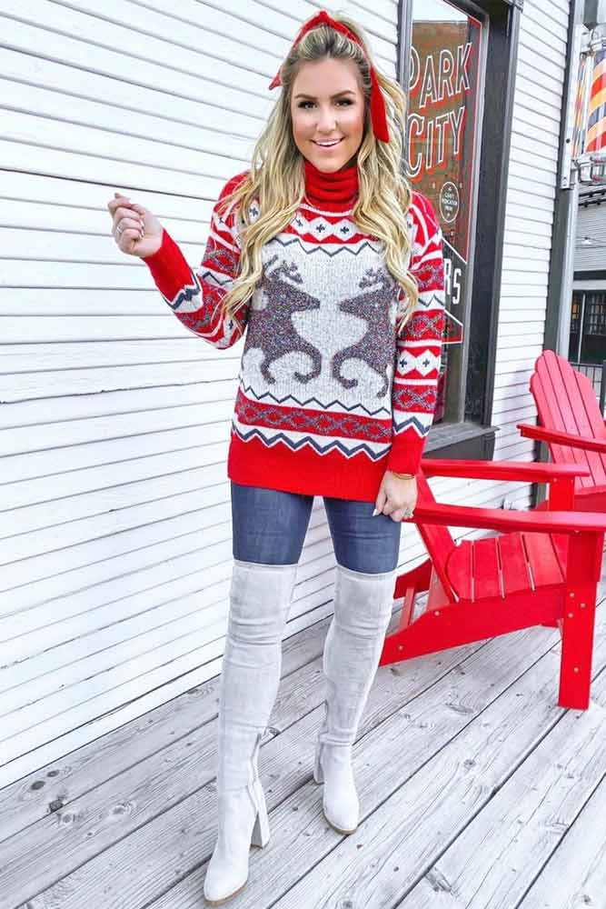 Ugly Christmas Sweater With Ornaments #uglysweater