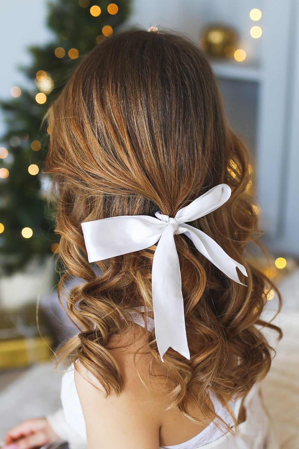Half Up Half Down Hairstyle with Bow
