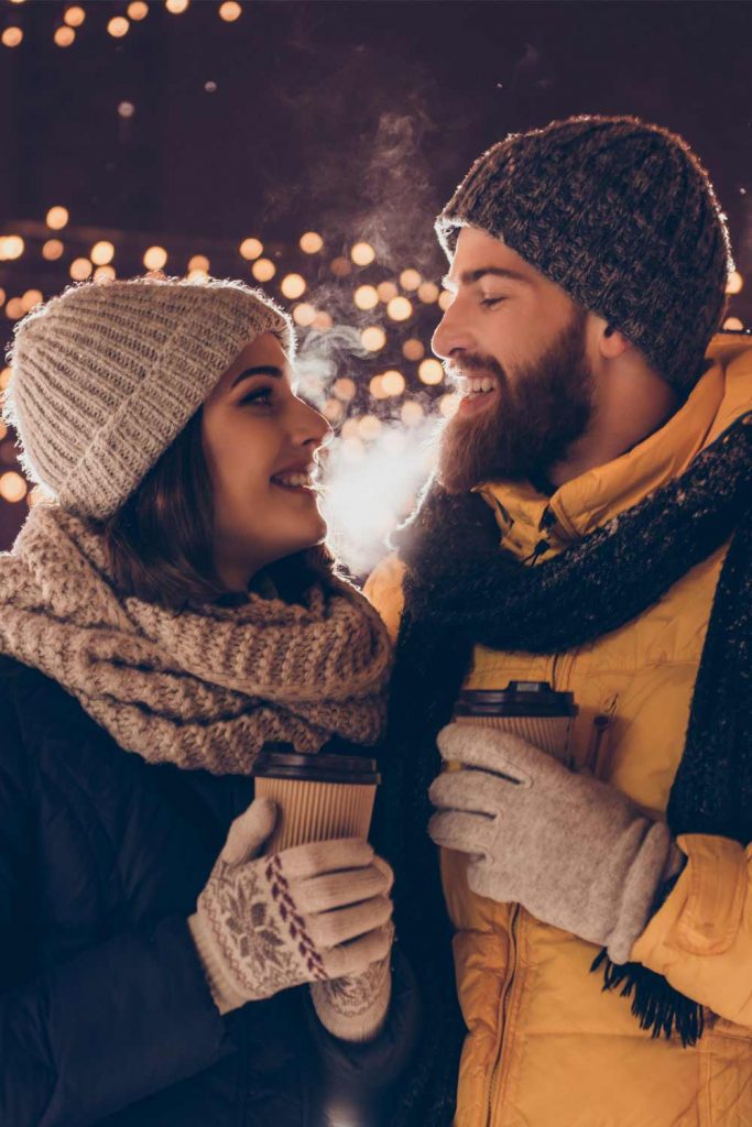 Cute Couple Photo Idea with Coffee