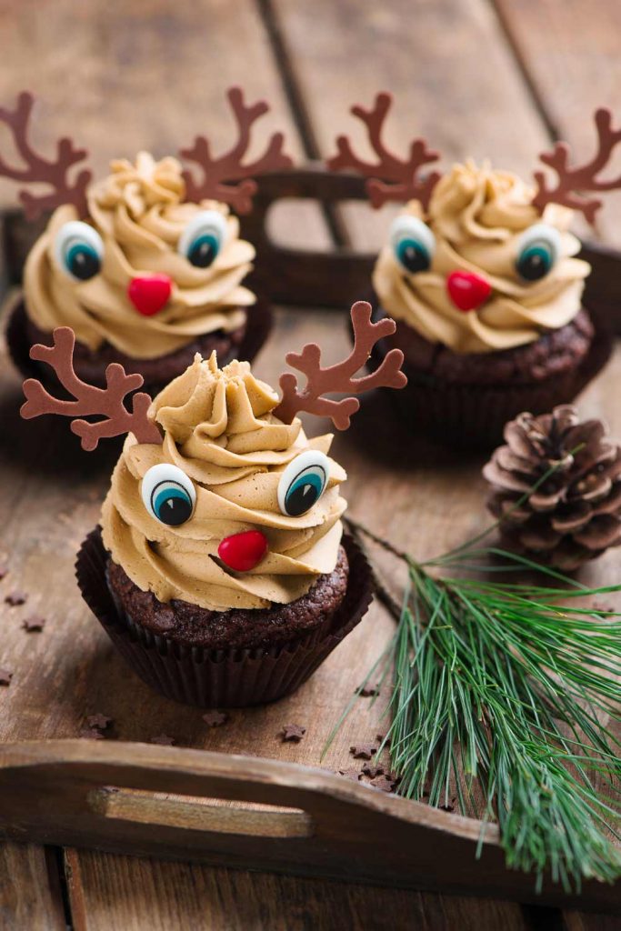 Cute Christmas Cupcake with Deer