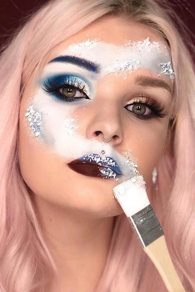 Snow Art For Christmas Makeup #christmasmakeup