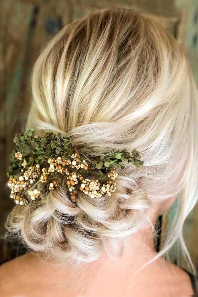 Braided Updo With Accessory For Christmas #floralaccessory