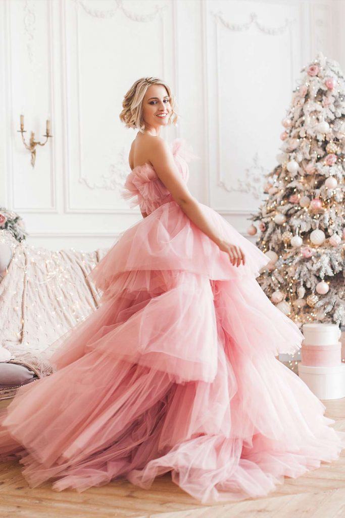 Fluffy Pink Christmas Dress