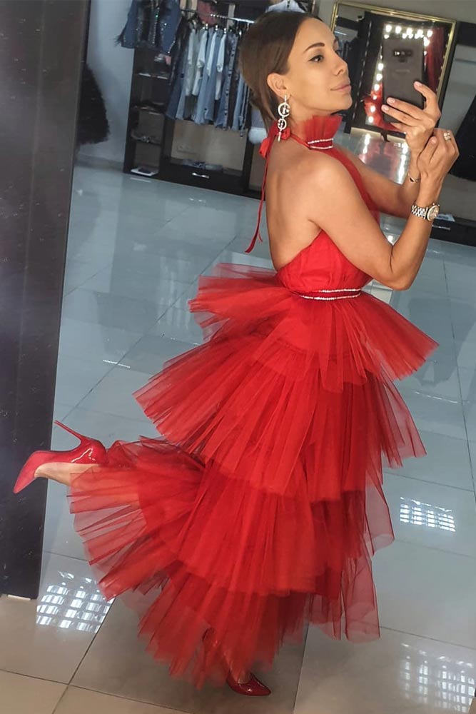 Maxi Red Tulle Dress #reddress