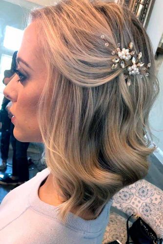 Blonde Half Up With Accessory #blondehair #halfup