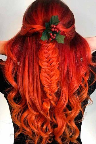 Braided Half Up With Holly Berry #hollyberry #braidedhairstyle