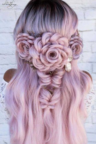 Rose Hairstyles For Christmas Party #rosehairstyle #pinkhair