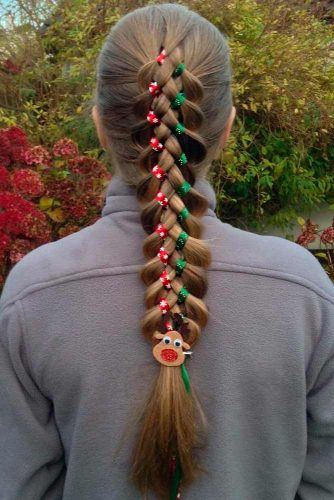 Holiday Hair With Ribbons #hairribbons #braids