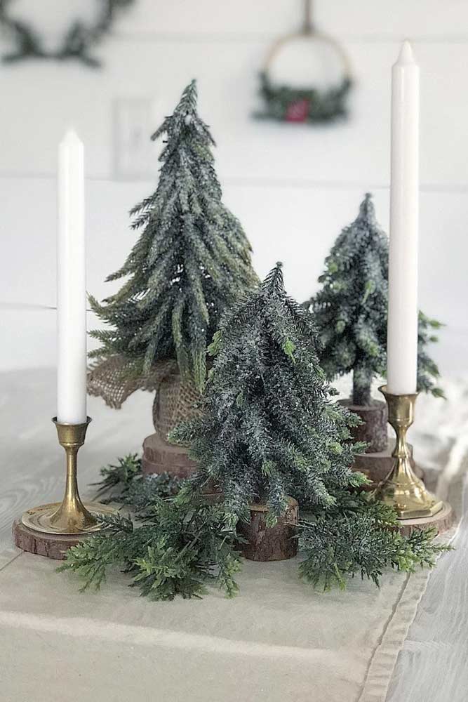 Christmas Trees With Candles Centerpiece Gift Idea #christmastrees