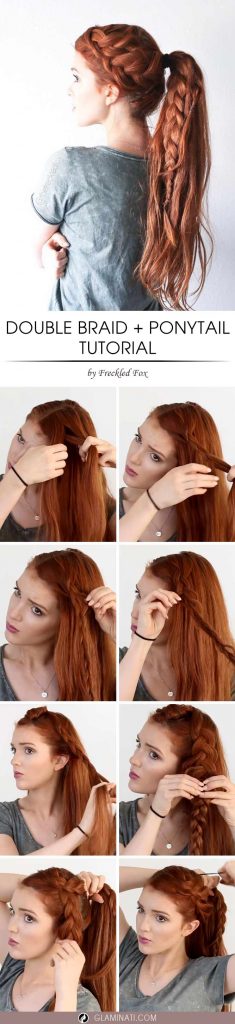 Hair Tutorial - How-To Do a Double French Braid with Ponytail