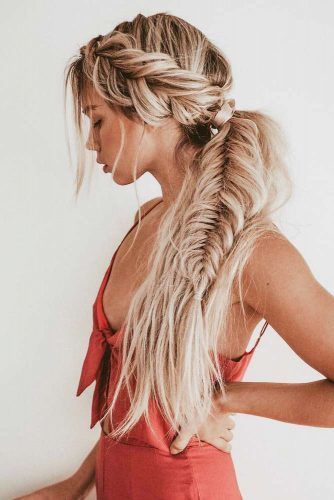 Ponytail With Side Braid #sidebraid #ponytail
