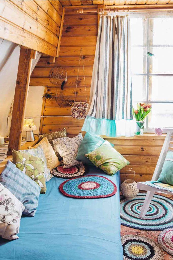 Boho Bedroom with Wooden Accent
