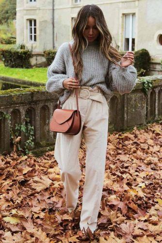 Oversized Sweater With Pants Outfit #graysweater