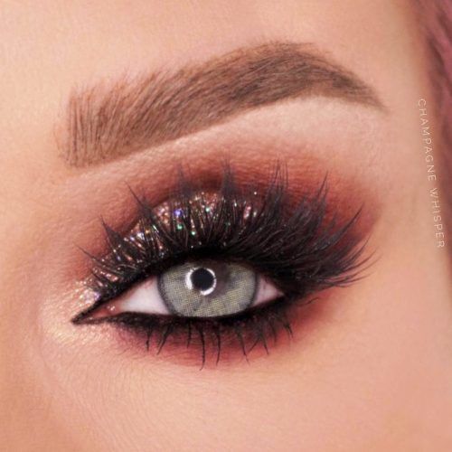 Glitter Smokey Makeup For Blue Eyes #glittershadow