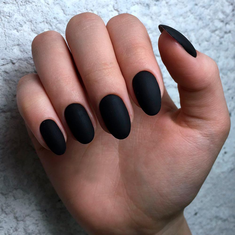 Monochromatic Matte Black Nails