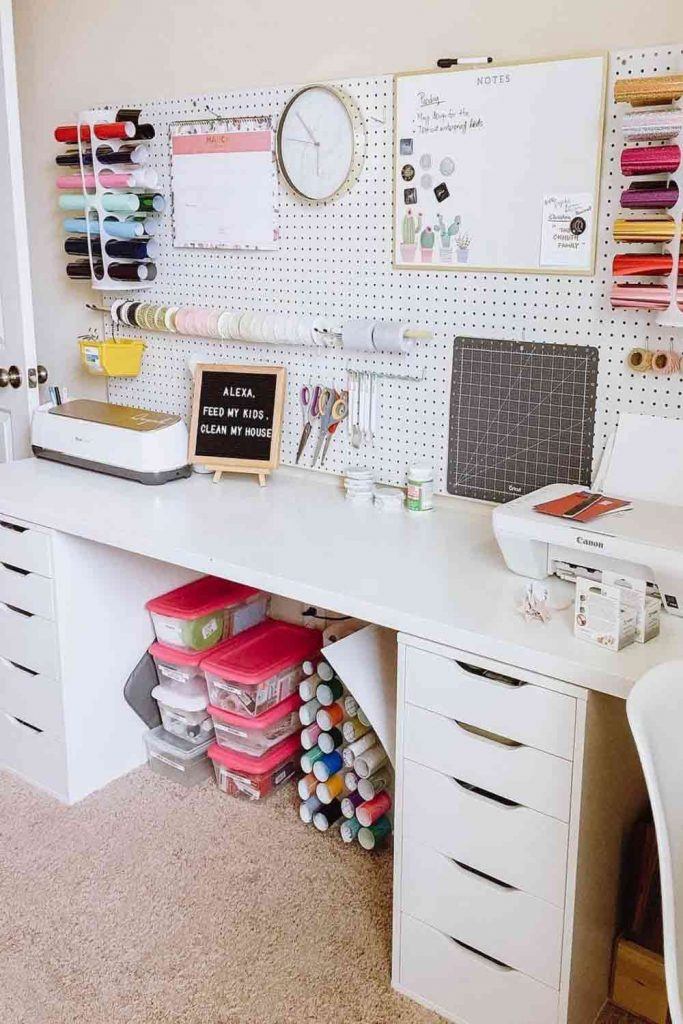 Pegboard For Customizable Storage #pegboarddesk