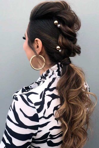 Braided Low Ponytail #braidedhairstyles #ponytails