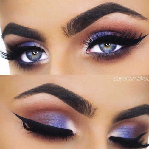 Blue Shimmer Smokey Eyes Makeup #shimmersmokey