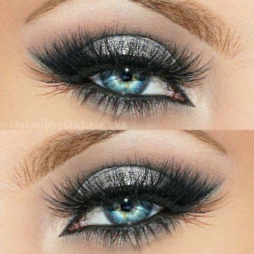 Gray Shimmer Smokey Eyes Prom Makeup #smokeyeyes