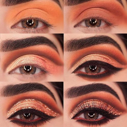 Gold Glitter Cut Crease Tutorial #cutcrease #goldglitter