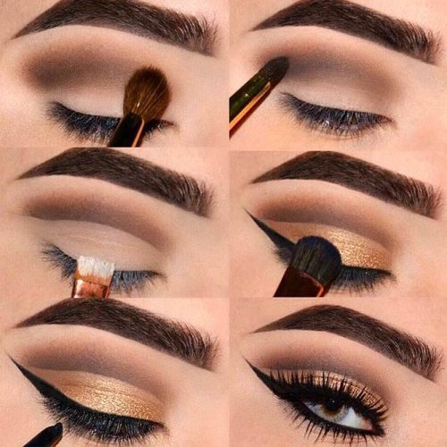 Gold Cut Crease #blackeyeliner