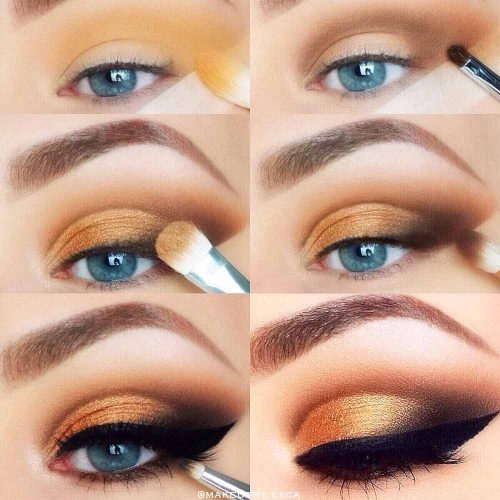 Gold Cut Crease Makeup Idea #cutcrease