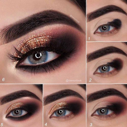 Bold Gold Smokey Makeup Tutorial #smokeyeyes #goldglitter