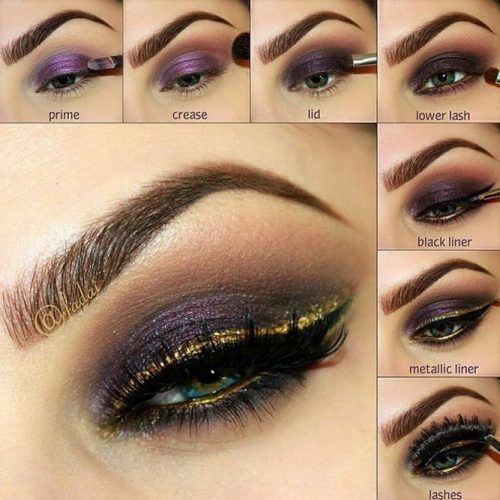 Matte Violet Smokey With Double Eyeliner #goldline