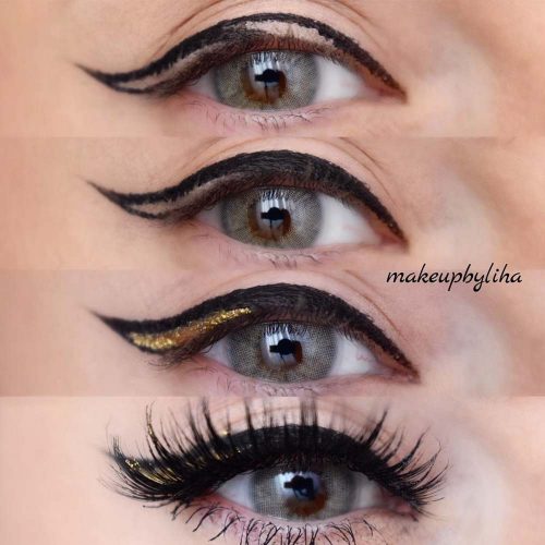 Classy Eyeliner With Gold Accent #eyelinertutorial