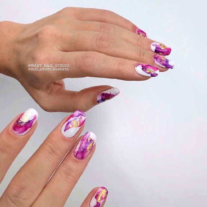 Purple Gaze Abstracted Nai Art #purplenails #abstractednails