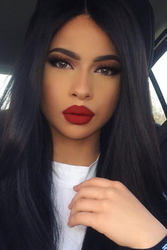 Dark Red Lipstick Makeup Ideas picture 5