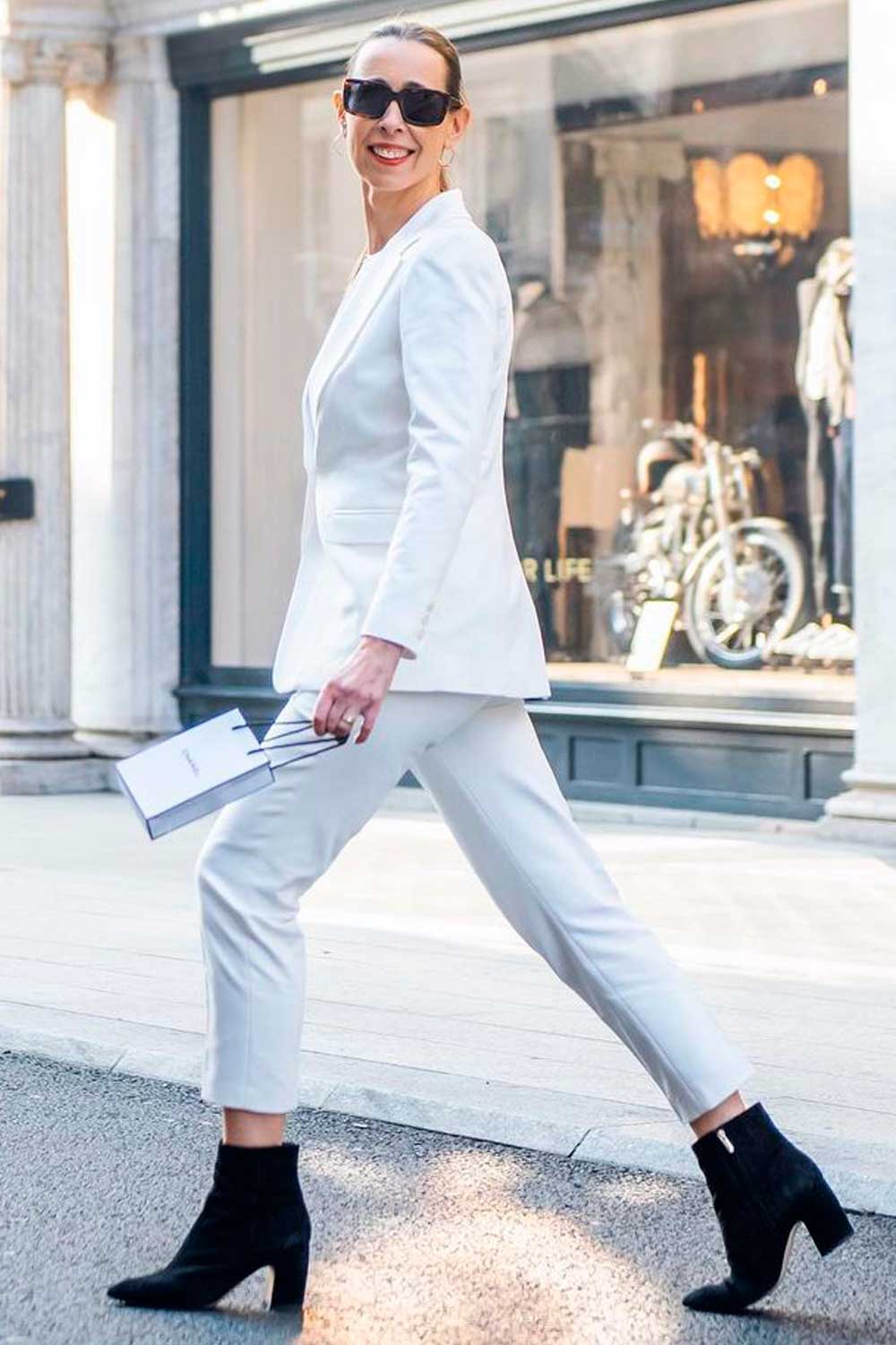 All-White Outfits And Shoes