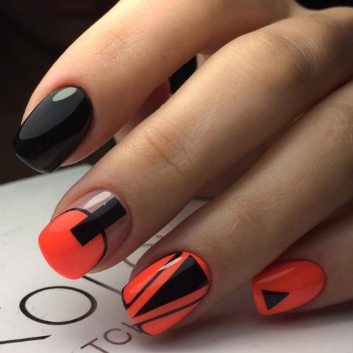 Bright Geometric Nail Design