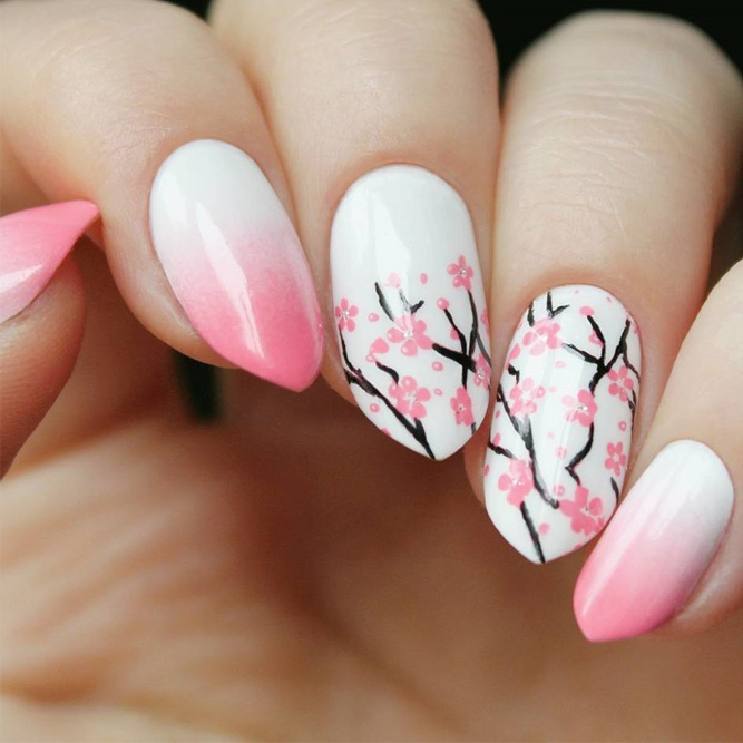 Cherry Blossom Nails