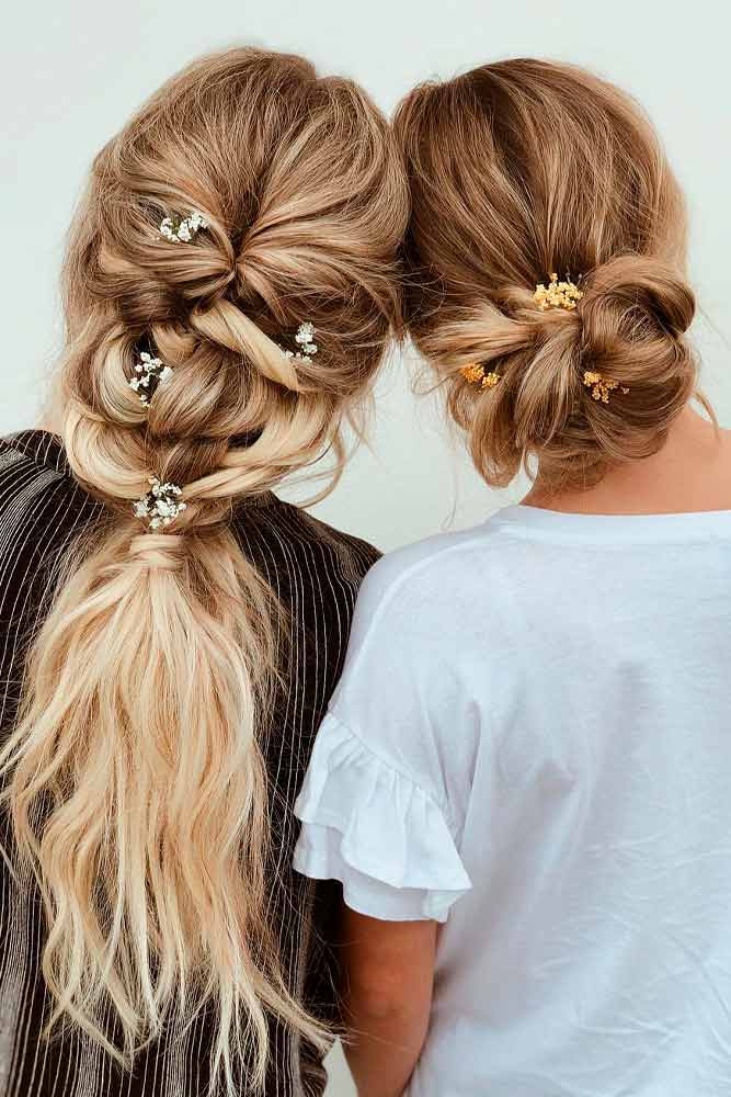 Bohemian Hairstyles With Flowers #bohohairstyles #flowershairstyles