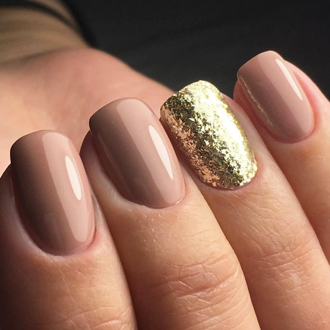 Nude Nail Designs with Glitter picture 5